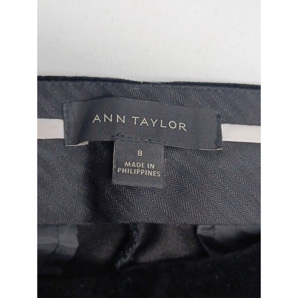 Ann Taylor Black Velvet Pants Trousers Ankle Stretch Sz 8 - Picture 4 of 6